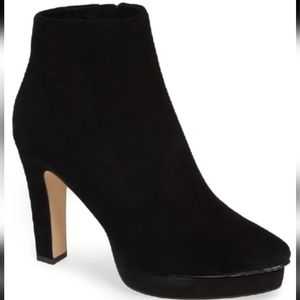 KARL LAGERFELD Millie Platform Bootie In Black Suede, 6.5 women's